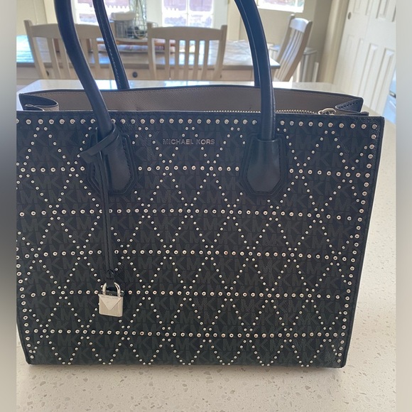 Michael Kors Black Studded Tote Bag - Picture 3 of 12